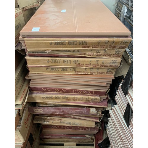 2340 - 16 boxes and quantity of loose leather effect wall tiles 66cm x 38cm (4 in a box)