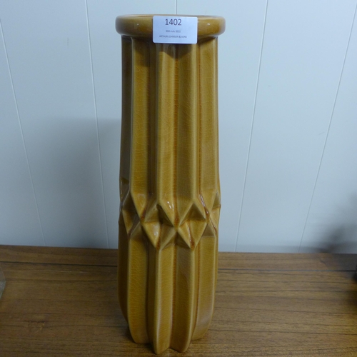 1445 - A Seville tall ochre vase, H 41cms (2234915)   #