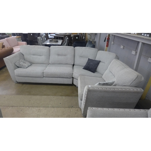 1474 - A Coco grey and silver fleck corner sofa (handling marks)