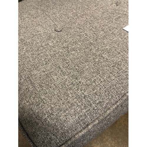 1491 - A grey textured weave footstool with oak legs