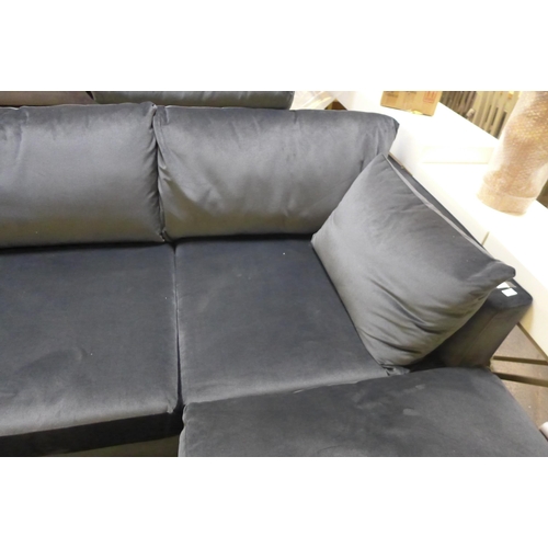 1518 - Deep charcoal corner sofa or large four seater sofa and footstool