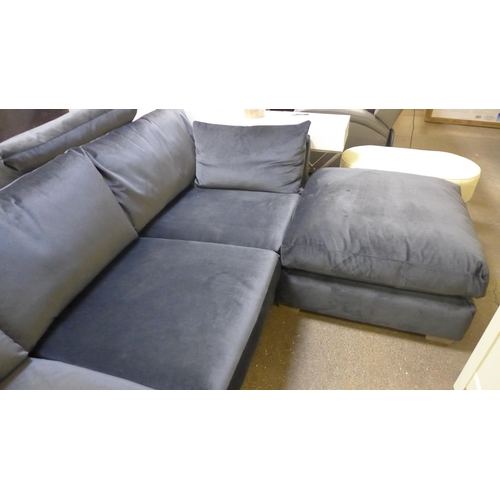 1518 - Deep charcoal corner sofa or large four seater sofa and footstool