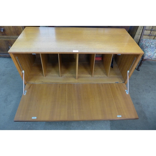 62 - A teak record cabinet