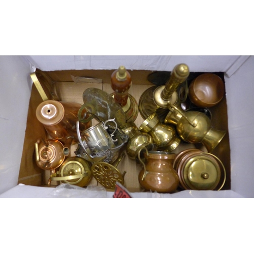 1039 - A collection of mixed brass ware, etc., including two bells **PLEASE NOTE THIS LOT IS NOT ELIGIBLE F... 