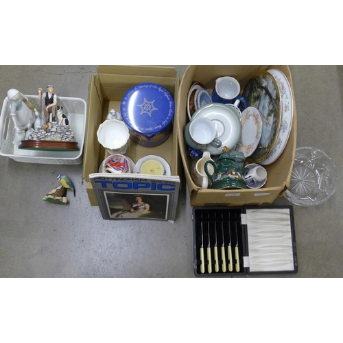 1050 - Two Border Fine Arts figures, commemorative china, etc. **PLEASE NOTE THIS LOT IS NOT ELIGIBLE FOR P... 