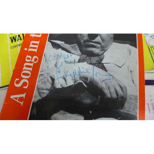 651 - A collection of theatre programmes including one signed by Freddie Jones, A Song in the Night