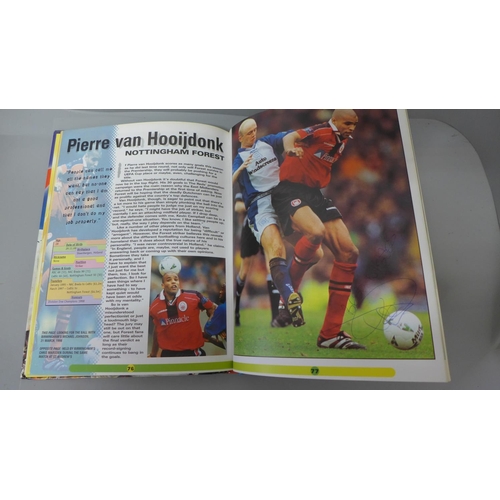 695 - Football; a copy of Superstars of the Premier League 1998-99 containing several signatures from form... 