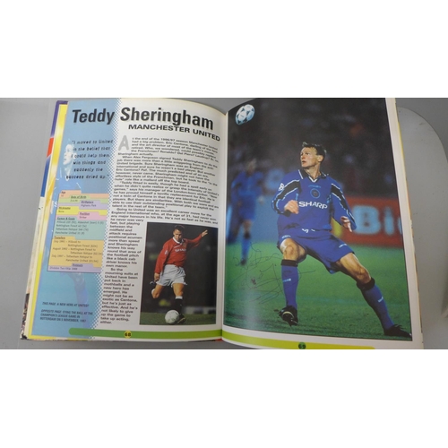 695 - Football; a copy of Superstars of the Premier League 1998-99 containing several signatures from form... 