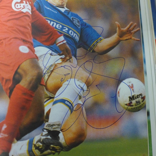 695 - Football; a copy of Superstars of the Premier League 1998-99 containing several signatures from form... 