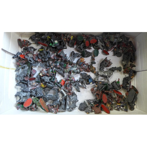 702 - A collection of lead figures including mythical