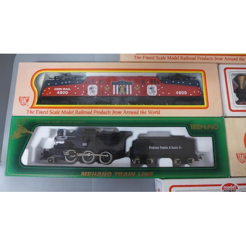 705 - Six H0 scale American model trains; 3 x International Hobby Corp, 2 x Model Power and Mehano