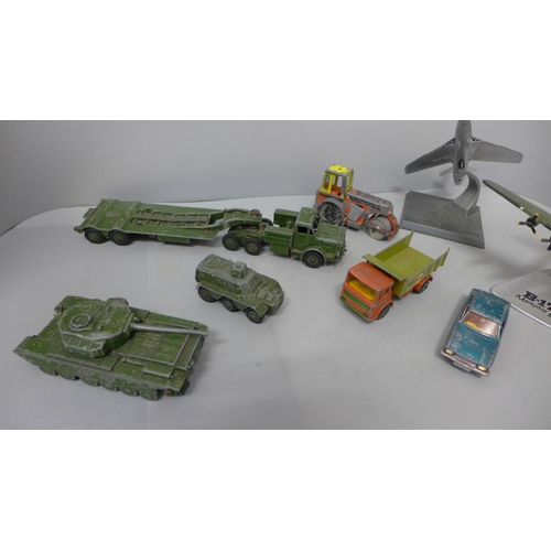 707 - Die-cast military vehicles including Dinky Supertoys, aircraft and other vehicles