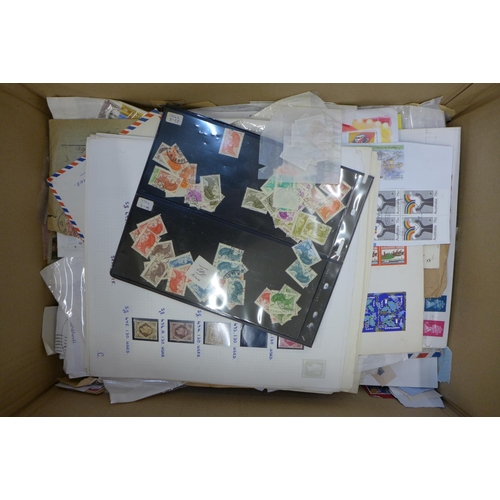 728 - A box of stamps, covers, etc. loose and in albums