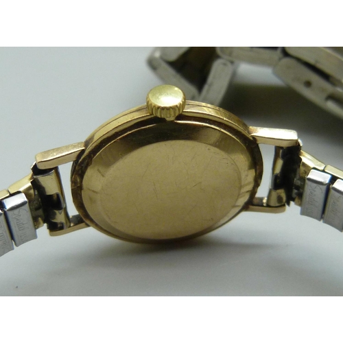 852 - A lady's 9ct gold Rotary wristwatch and other wristwatches in an onyx jewellery box