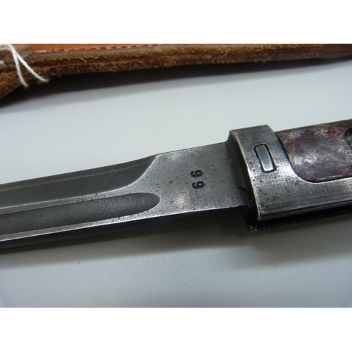 863 - A Czech bayonet for vz. 58, with scabbard, tip a/f