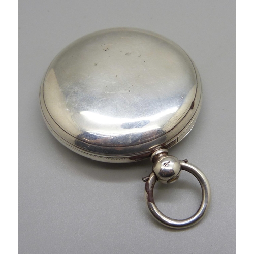 949 - A Victorian silver cased full-hunter fusee pocket watch, London 1879, lacking glass and second hand