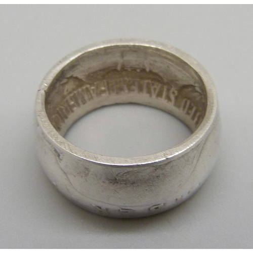 950 - A ring made from a US half-dollar coin, M