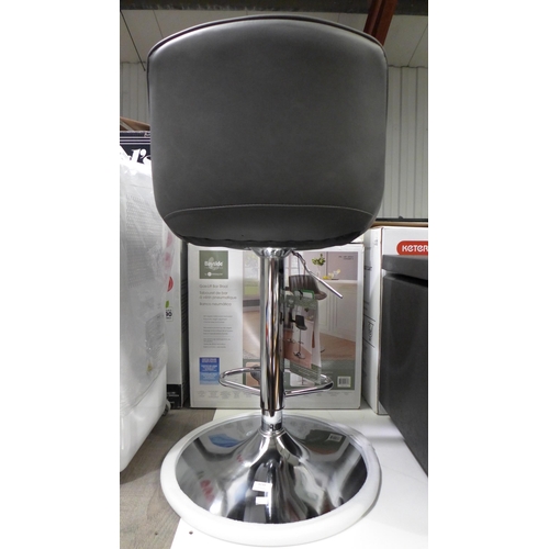 3239 - Two Bayside Furnishings Grey Stitched Gas Lift Bar Stools, (258-362,363)   * This lot is subject to ... 