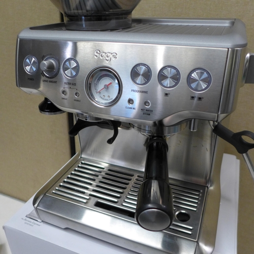 3262 - Sage Barista Express Coffee Machine in Brushed Stainless Steel, (Model: BES875UK) original RRP £449.... 