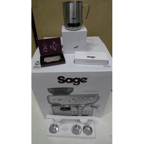 3262 - Sage Barista Express Coffee Machine in Brushed Stainless Steel, (Model: BES875UK) original RRP £449.... 