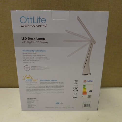 3301 - Ottlite Desk Rise Lamp with clock and 2.1A USB (262-241)  * This lot is subject to vat