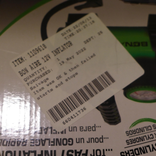 3302 - Bon Aire 12V Inflator     (262-260)  * This lot is subject to vat