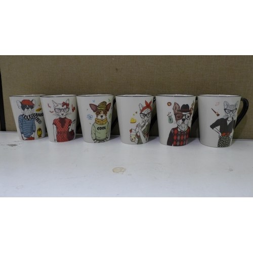 3307 - Hipster Animal Mug Set    (262-248)  * This lot is subject to vat