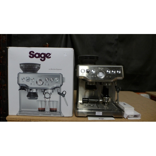 3334 - Sage Barista Express Coffee Machine in Brushed Stainless Steel, (Model: BES875UK) original RRP £449.... 