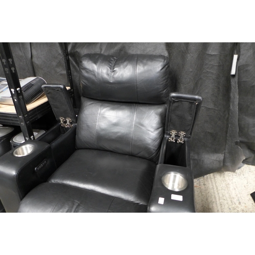 3361 - Pulsaki black leather Home Theatre chair (254-811)  * This lot is subject to vat