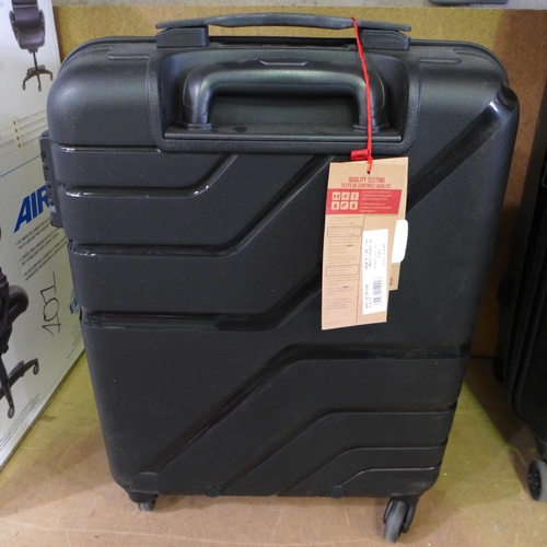 3027 - American Tourister Jet Driver 55cm Carry On Hardside Black Spinner Case  (262-62)  * This lot is sub... 