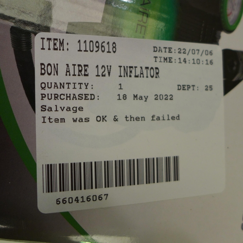 3075 - Bon Aire 12V Inflator     (262-627)  * This lot is subject to vat
