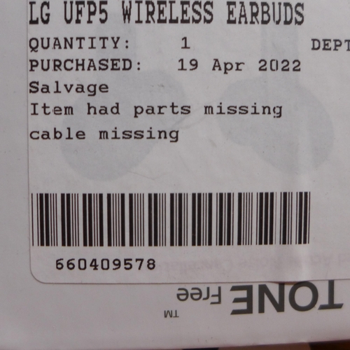 3110 - Lg Tone Ufp5 Wireless Earbuds (262-213)  * This lot is subject to vat