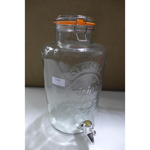 3188 - Kilner Drink Dispenser 8L, (258-355)   * This lot is subject to vat