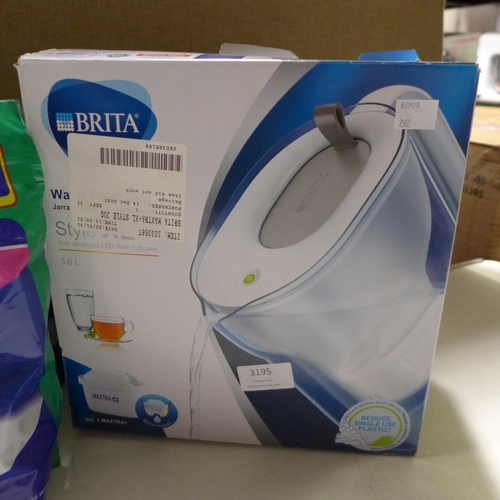 3195 - Brita Maxtra+Xl Style Jug and Ariel All In 1 Colour Pod capsules (262-645,678)  * This lot is subjec... 