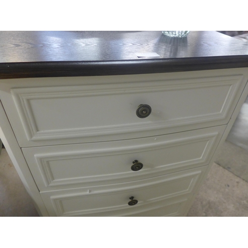 1497 - A five drawer tallboy with contrasting top