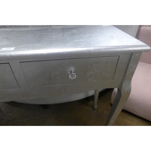 1502 - A silver two drawer console table