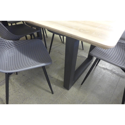 1612 - A Burton 1.8m dining table and six Ashwin grey dining chairs