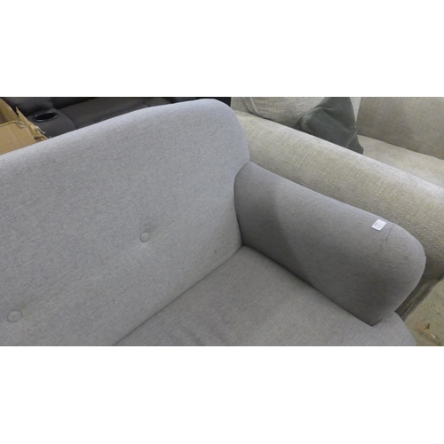 1628 - A large three seater click clack grey fabric sofa bed