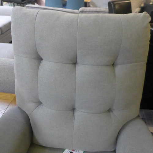 1644 - A grey fabric pushback reclining armchair