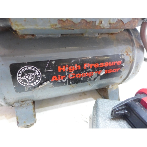 2011 - Power Performance air compressor with pneumatic pin gun and Dremel type air drill