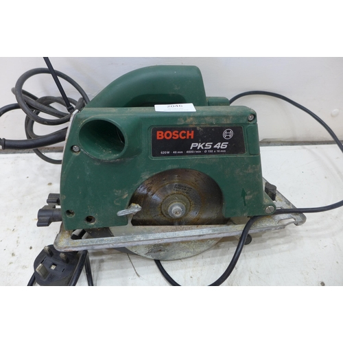 2046 - Bosch PKS 46 circular saw and workzone reciprocating saw, both W