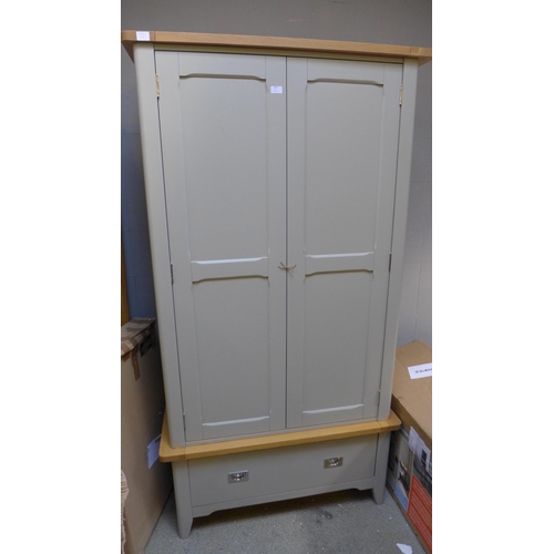 1993 - An oak and grey double wardrobe - minor damage