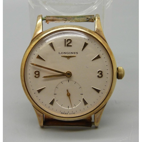 1062 - A 9ct gold cased Longines wristwatch, 32mm case