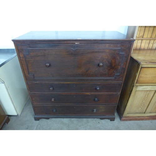 128 - A George IV mahogany secretaire chest of drawers