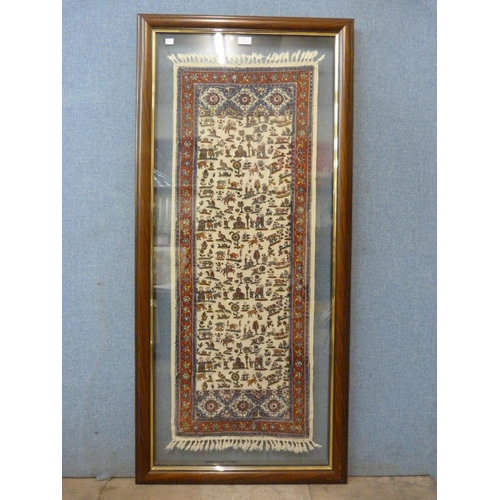 363 - A framed Iranian wall hanging