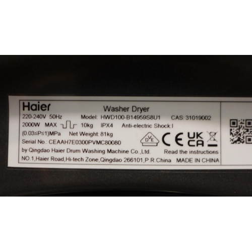 3142 - Haier 10kg Washer Dryer (model: HWD100-B14959S8U1, original RRP £349.99 + VAT, (258-210)   * This lo... 