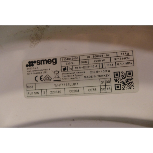 3143 - SMEG 11kg White Washing Machine (model no:- WHT1114LUK1), original RRP £558.32 + VAT * This lot is s... 