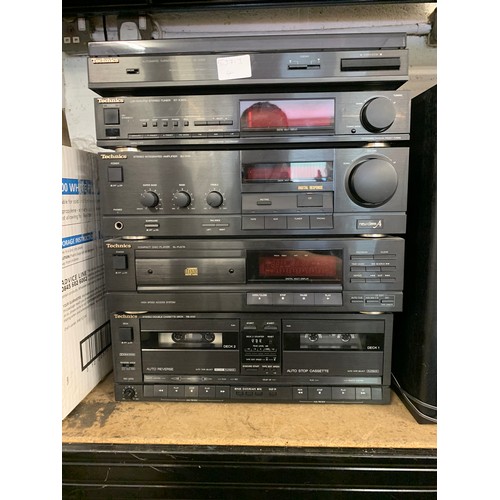 2235 - Technics stacking hi-fi system (SL-J110R, St-X3014, Su-X101, SL-PJ27A RS-X101) with remote control a... 