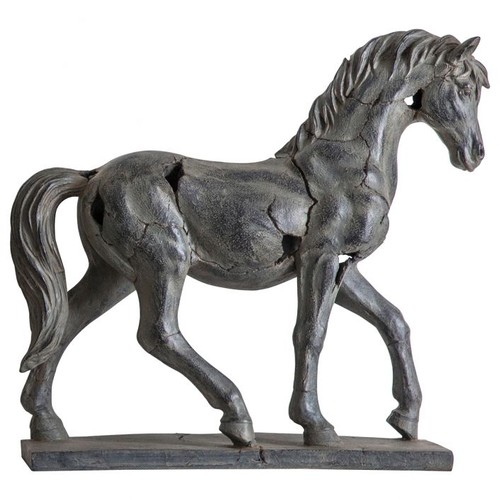 1413 - A large Tamir antique effect horse statue H 41cm (925387149)