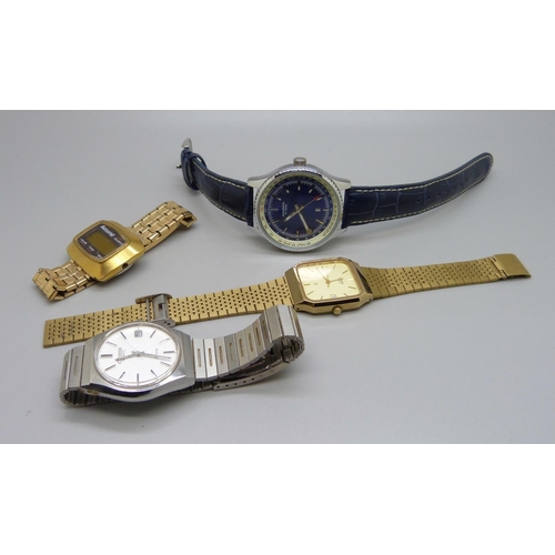 1005 - Four wristwatches including Accurist digital and Citizen